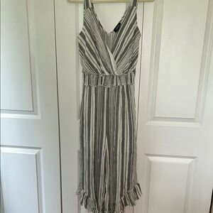 Chic Striped Jumpsuit in Black and White